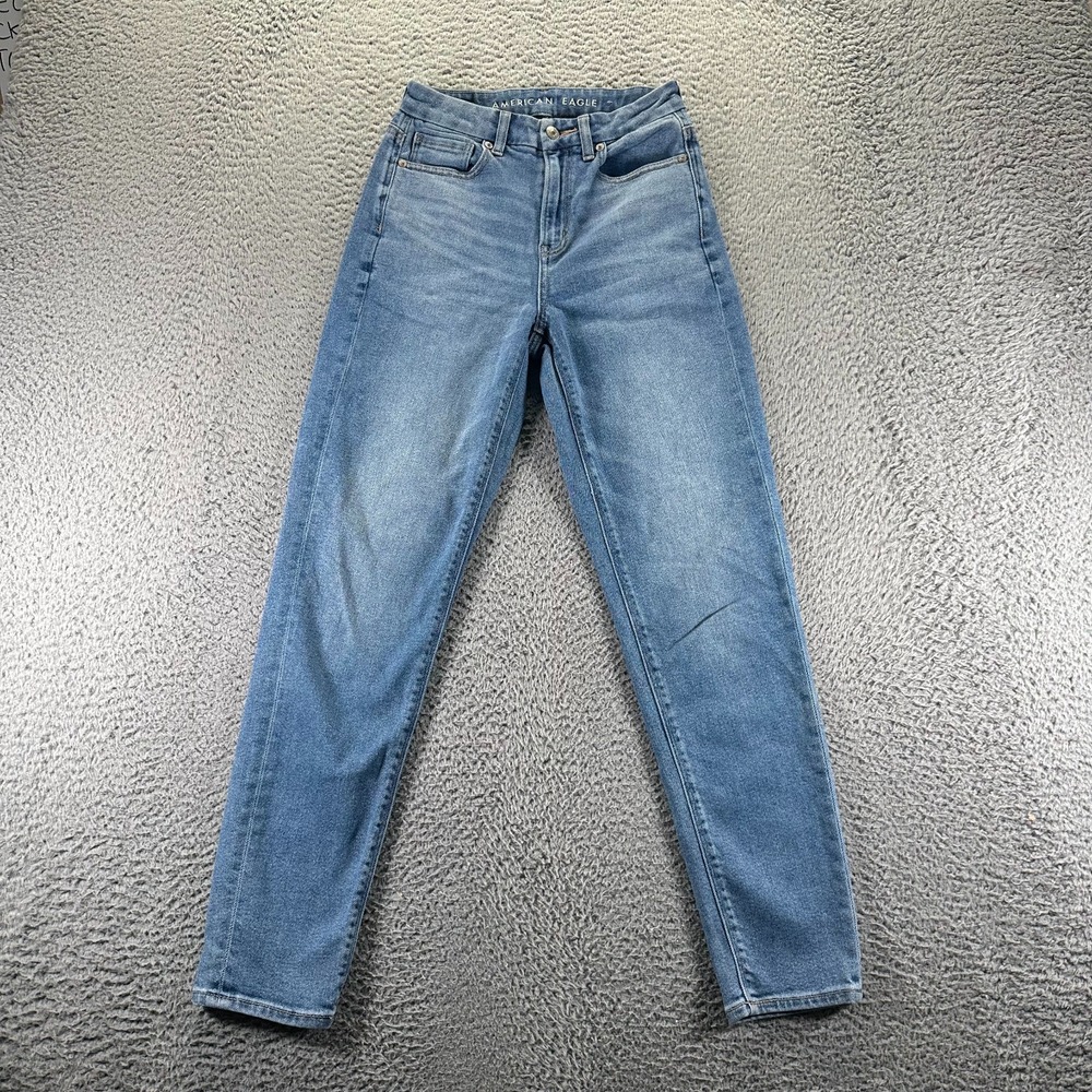 American Eagle Outfitters Jeans Womens 00 Blue Cotton Denim Mom Curvy Stretch